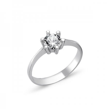Inel elegant argint 925 rodiat cu zirconiu alb ITU0088 [0]
